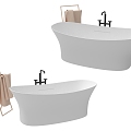 Bathroom small piece bathtub 3d model