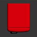 Sleek Red Upright Refrigerator Freezer With Modern Design And Smooth Surface Finish