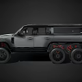Gray Six Wheel Off Road Vehicle With Red Brake Calipers And Rugged Design
