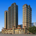 High Rise Residential Buildings Featuring Modern Exterior And Surrounding Greenery And Roads