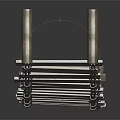 Rustic Suspension Bridge Structure With Wooden Planks Rope Railings And Posts