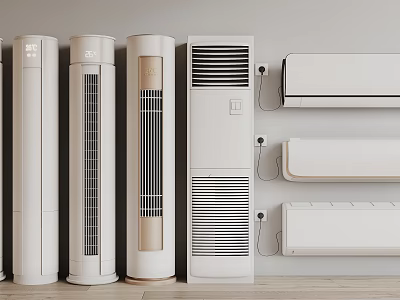 Various Types Of Modern White Air Conditioner Fan For Indoor Home Use 3d model