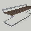 Modern Outdoor Landscape Bench With Wooden Slats And Metal Frame Design
