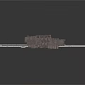 Industrial Mechanical Equipment 3D Model With Metal Structure And Parallel Bars