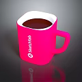 Stylish Pink Swatchlab Mug With White Rim And Coffee Inside