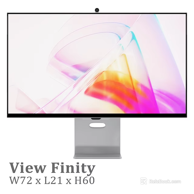View Finity Monitor Modern Design With Vibrant Color Display Sleek Stand And Slim Bezel 3d model 