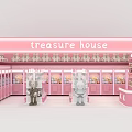 Treasure House Mall Store With Pink Interior Claw Machines Stuffed Toys And Mannequins