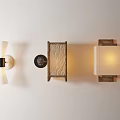 Modern Wall Lamps Featuring Fabric Shades And Wood Frames With Warm Light