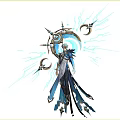 Man With Blue Energy Aura Moon Elements And Lightning Like Glow