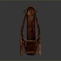 Wooden Accent Chair With Vintage Design Curved Backrest And Reddish Brown Wood Finish
