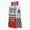 Public Facility Gas Station Fuel Dispenser With Dual Nozzles Digital Screens And Company Logo