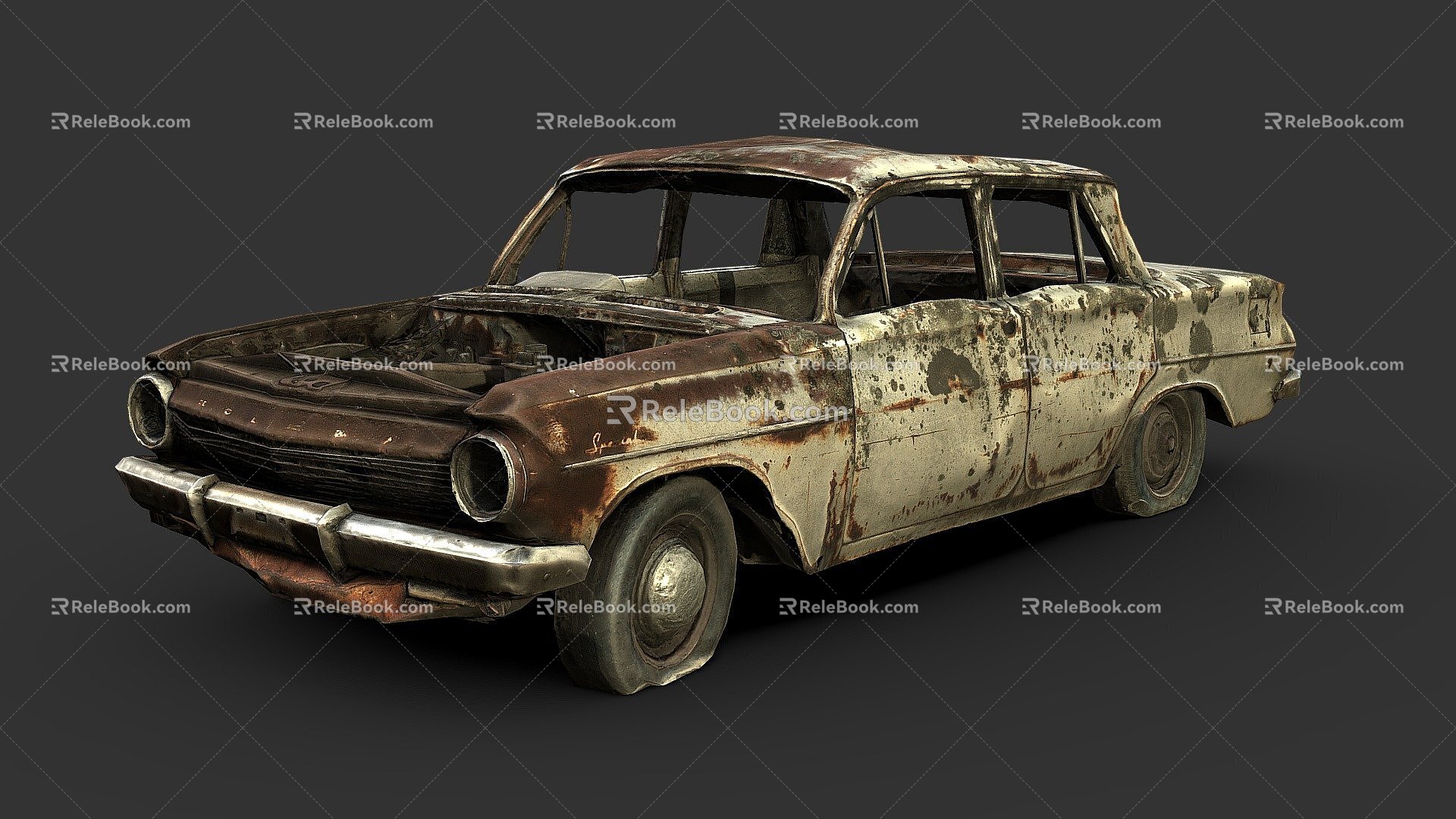 Abandoned cars. 3d model