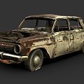 Abandoned cars. 3d model