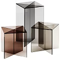 Modern Geometric Side Table With Transparent Acrylic Structure For Contemporary Living Room Decor