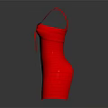 Red Strappy Dress with Bow Detail and Fitted Silhouette for Evening Events