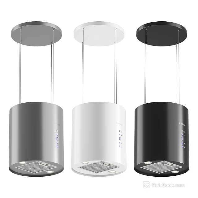 Modern Minimalist Ceiling Lights with Silver White Black Cylindrical Shade Design 3d model 
