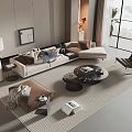 Modern Living Room Interior Design With Open Layout Sofa Coffee Table And Floor Lamp