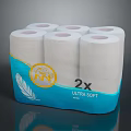 ANN Ultra Soft Toilet Paper Rolls With 2x Softness Feather Design Blue Packaging