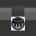 Mechanical Device With Elongated White Body Red Component Gray Connector And Circular Knob