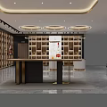 Modern Liquor Store Interior Design With Wine Racks Display Cabinets And Chandeliers