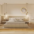 Modern Living Dining Room Interior With Large Screen Coffee Table Display Cabinet And Striped Rug
