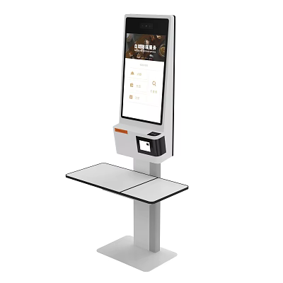 Commercial Self Service Kiosk With Touch Screen Payment Terminal For Retail Business Transactions 3d model