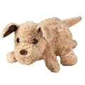 Soft Light Brown Plush Toy Dog Lying Down as Daily Household Item