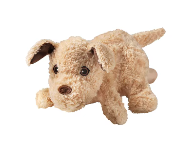 Soft Light Brown Plush Toy Dog Lying Down as Daily Household Item 3d model