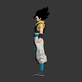 Anime Character Black Hair Yellow Blue Outfit White Baggy Pants Blue Shoes Standing