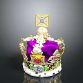 Ornate Purple Crown With Gold Decorations And Colorful Gems As Home Decor Item