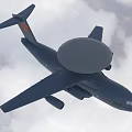 Airborne Early Warning Aircraft Flying With Radar Dome And Registration Number 3412 In Sky