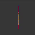 Long Red Candle With Yellow And Colorful Decorative Stripes For Home Use
