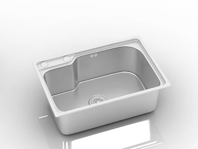 Stainless Steel Single Bowl Kitchen Sink With Modern Sleek Design And Drainage Hole 3d model