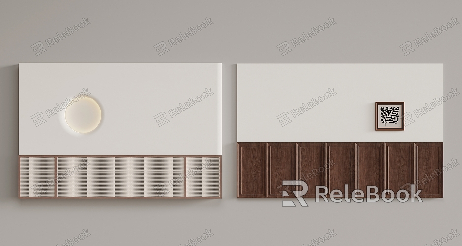 Middle-style bedside background wall model