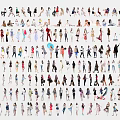 Multiple People Vector Illustrations With Different Poses And Various Fashion Outfits