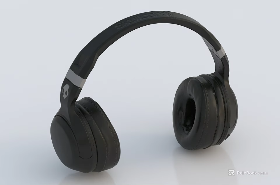 Black Over Ear Headphones With Comfortable Ear Cushions And Modern Design 3d model 
