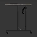 Portable Folding Desk with Wooden Top Black Metal Frame and Wheels