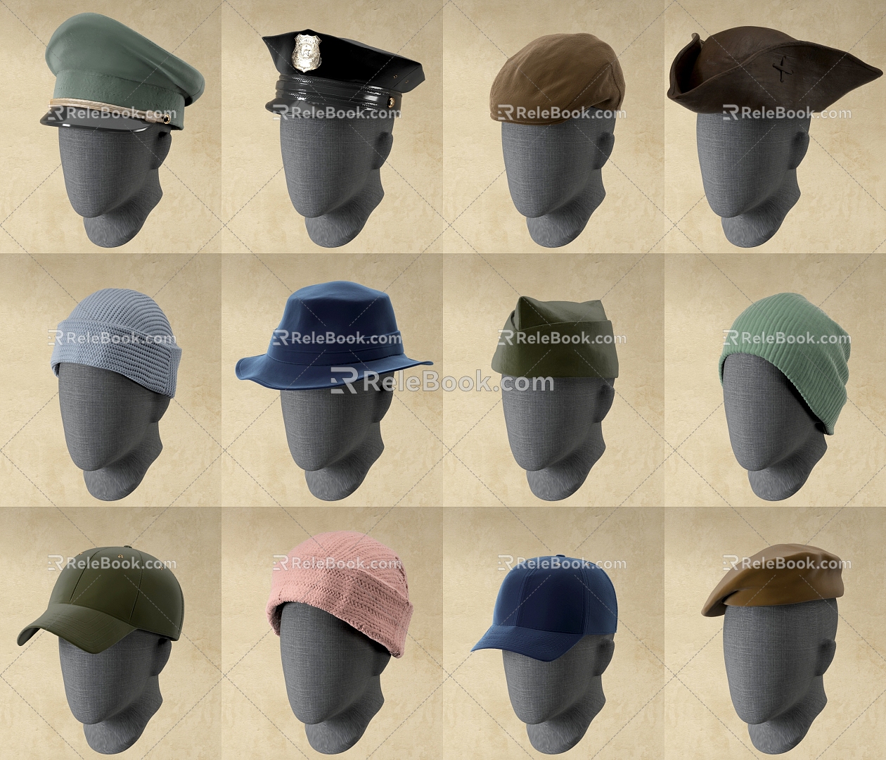 Modern hat 3d model