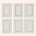 White Flush Cabinet Doors With Simple Panel Design For Kitchen And Wardrobe 3d model
