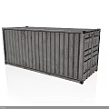 Weathered Industrial Metal Shipping Container With Corrugated Walls And Doors
