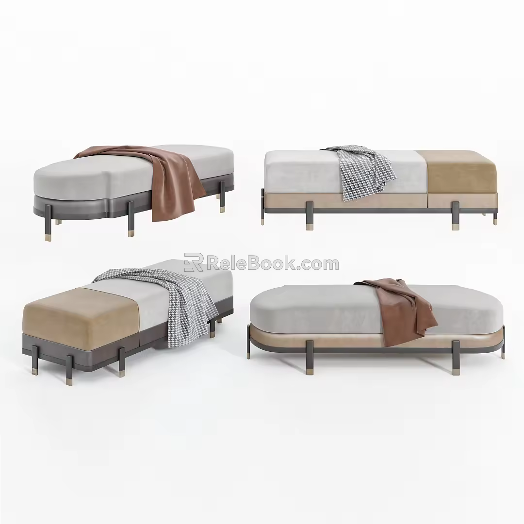 Modern sofa stool sofa stool combination 3d model