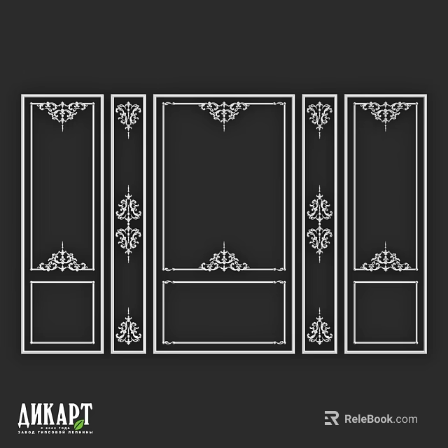 Decorative Building Components With Symmetrical Ornamental Patterns And Carved Details 3d model 