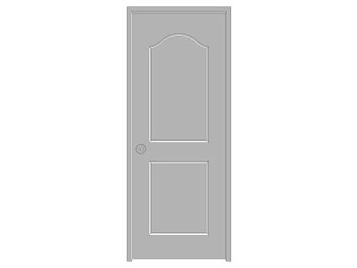 Single Panel Swing Door With Arched Top Design And Interior Door Handle 3d model