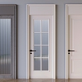 French Cream Style Glass Door Changhong Glass Swing Door French Solid Wood Single Door 3d model