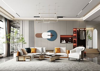 modern living room 3d model