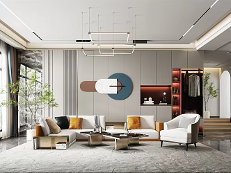 modern living room 3d model
