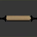 Ancient Unfurled Scroll With Wooden Rollers And Parchment On Dark Background 3d model
