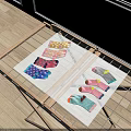 Colorful Patterned Socks Laid Out On Wooden Drying Rack With Mesh Cloth