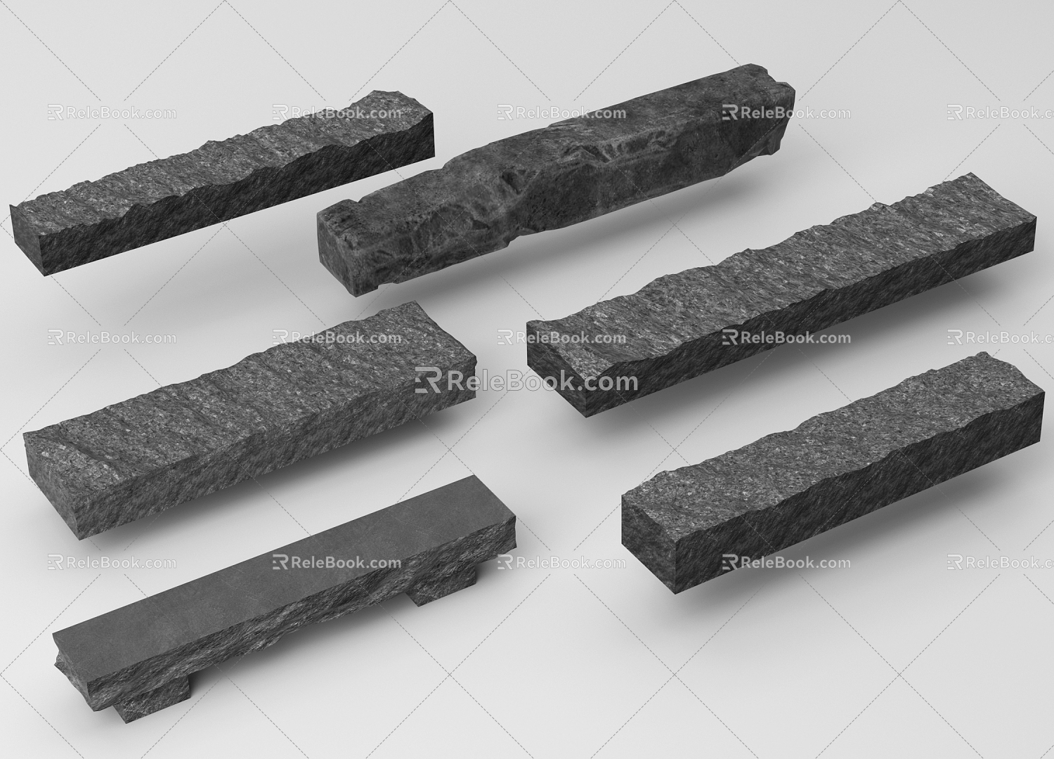 Landscape Stone Headline Stone Sitting Bench Stone Block Whole Stone Shape Stone Strip Stone 3d model