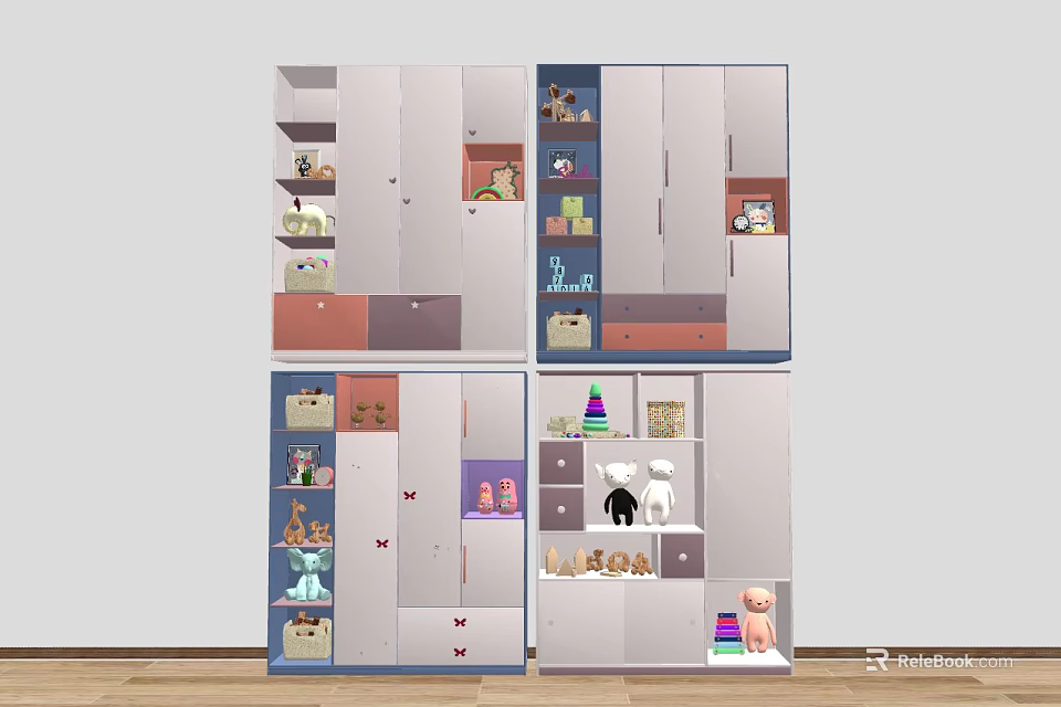 Modern Wardrobe Interior With Multiple Compartments Drawers Hanging Rods And Storage Solutions 3d model 